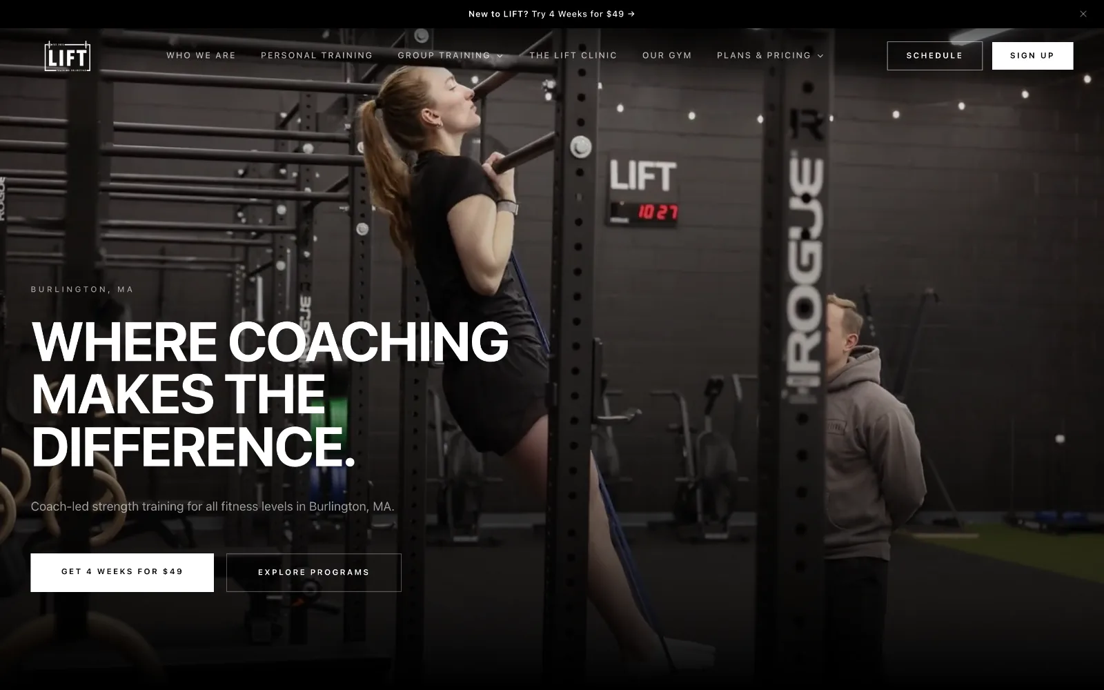 LIFT Training Collective website — where coaching makes the difference.