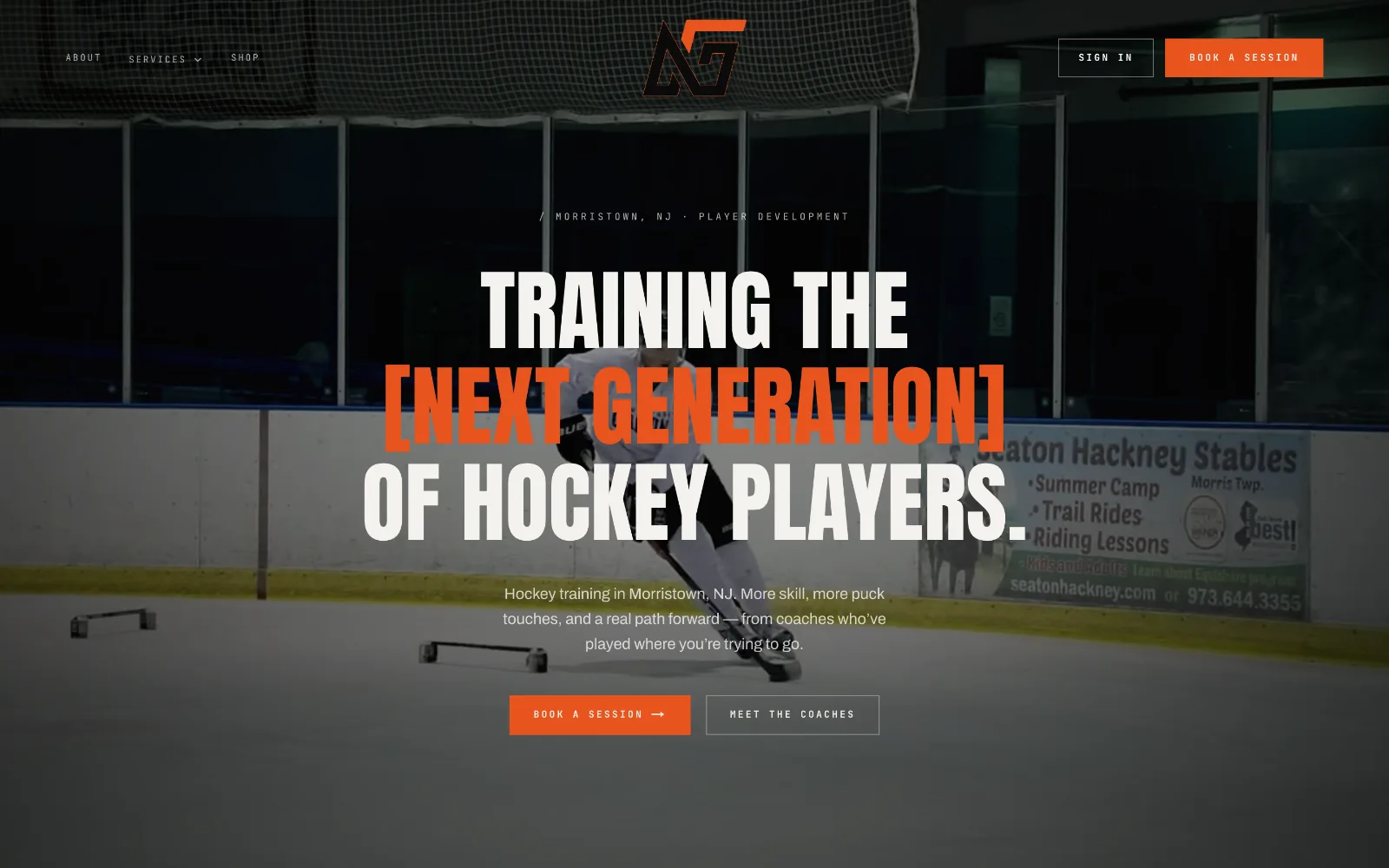 NexGen Hockey website — training the next generation of hockey players.